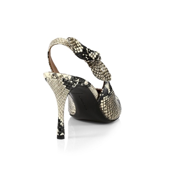 Tabitha Simmons Millie Snake Print Leather Slingback Pointed Toe Heeled Pumps 40 - Picture 5 of 16